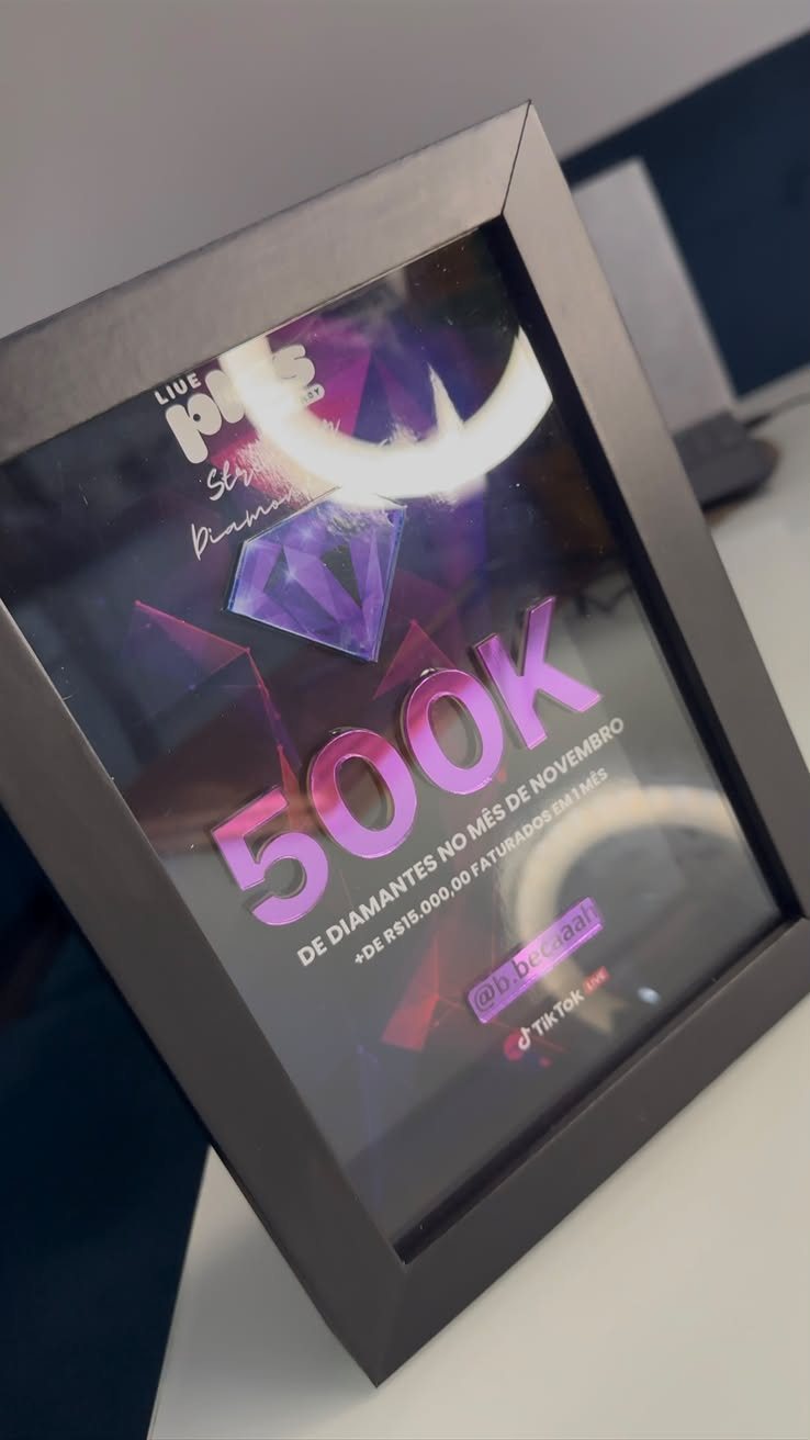 Placa de 500 mil diamantes no mês de novembro